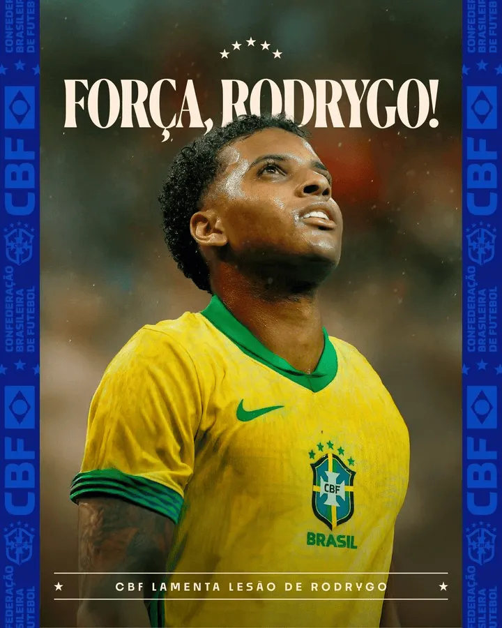 BOB半岛-无缘世界杯！巴西官方：对罗德里戈表示支持，早日重返赛场